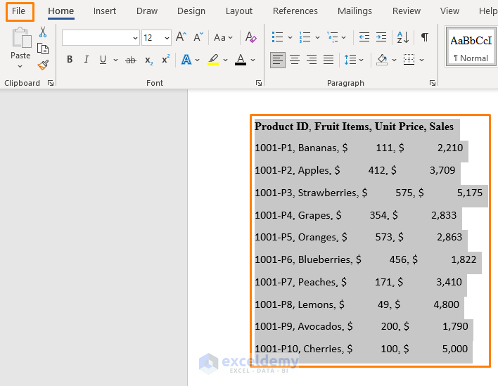 How to Convert Word Table to Excel Spreadsheet 6 Quick Methods