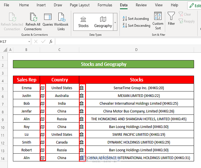 Data Types Stocks and Geography Missing Problem in Excel 3 Solutions