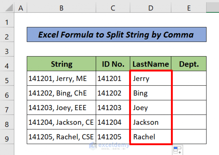Excel Formula to Split String by Comma (5 Examples) ExcelDemy