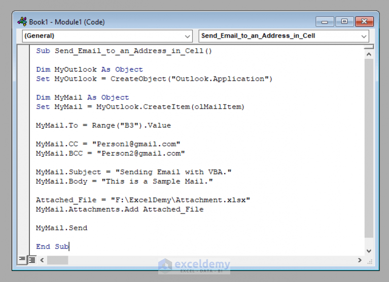 Excel Macro Send Email to an Address in Cell (2 Easy Ways) ExcelDemy