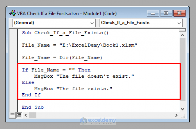Excel VBA Check If a File Exists or Not ExcelDemy