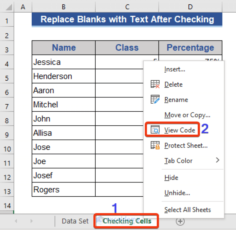 Excel VBA to Replace Blank Cells with Text (3 Examples) ExcelDemy