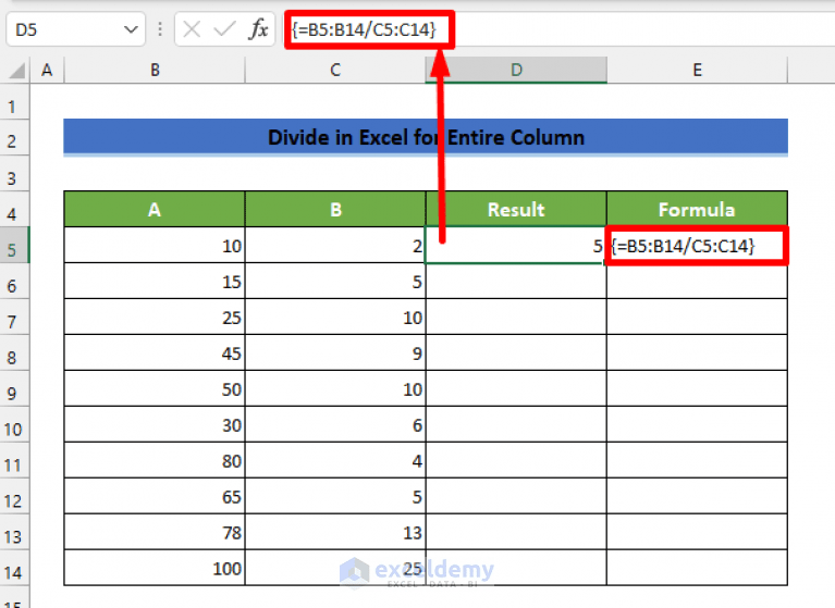 How to Divide One Column by Another in Excel (7 Quick Ways)