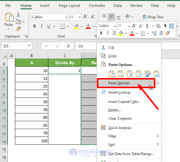 How to Divide in Excel for Entire Column (7 Quick Tricks) ExcelDemy