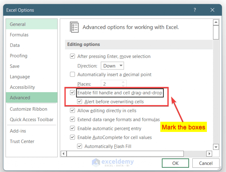 How to Enable Drag Formula in Excel (With Quick Steps) ExcelDemy