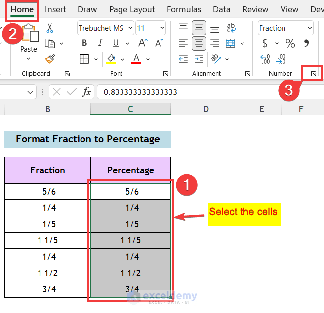 How to Format Fraction to Percentage in Excel (2 Quick Methods)