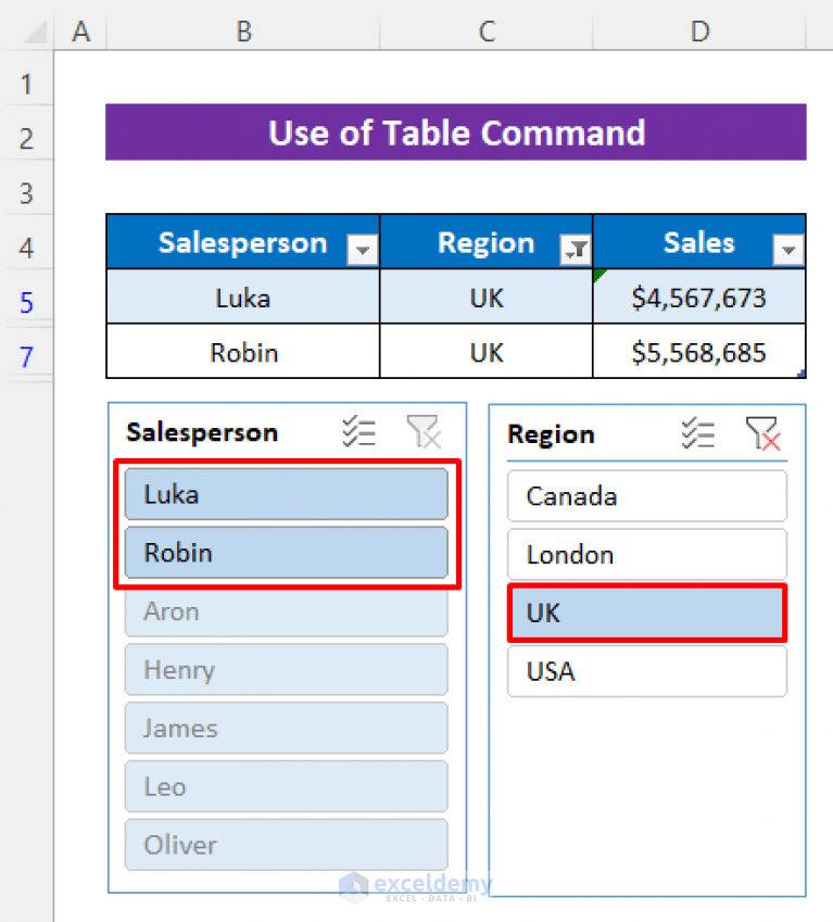 How to Insert Slicer without Pivot Table in Excel