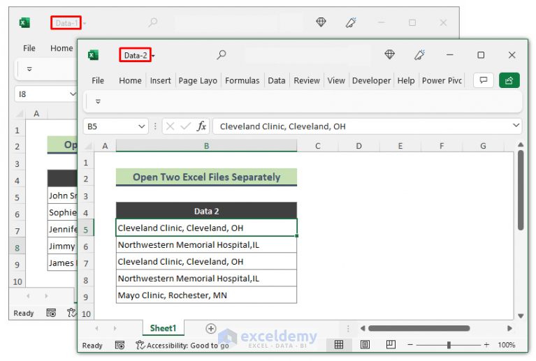 How to Open Two Excel Files Separately (5 Easy Methods) ExcelDemy
