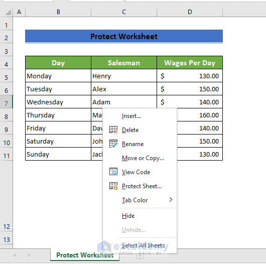 How to Protect a Worksheet in Excel (6 Effective Ways) ExcelDemy