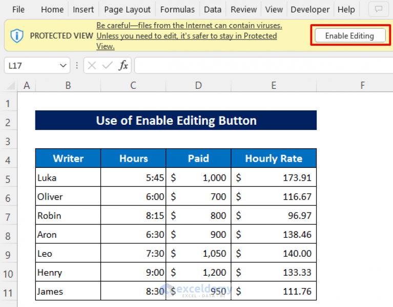 How to Remove Protected View in Excel (3 Quick Methods) ExcelDemy
