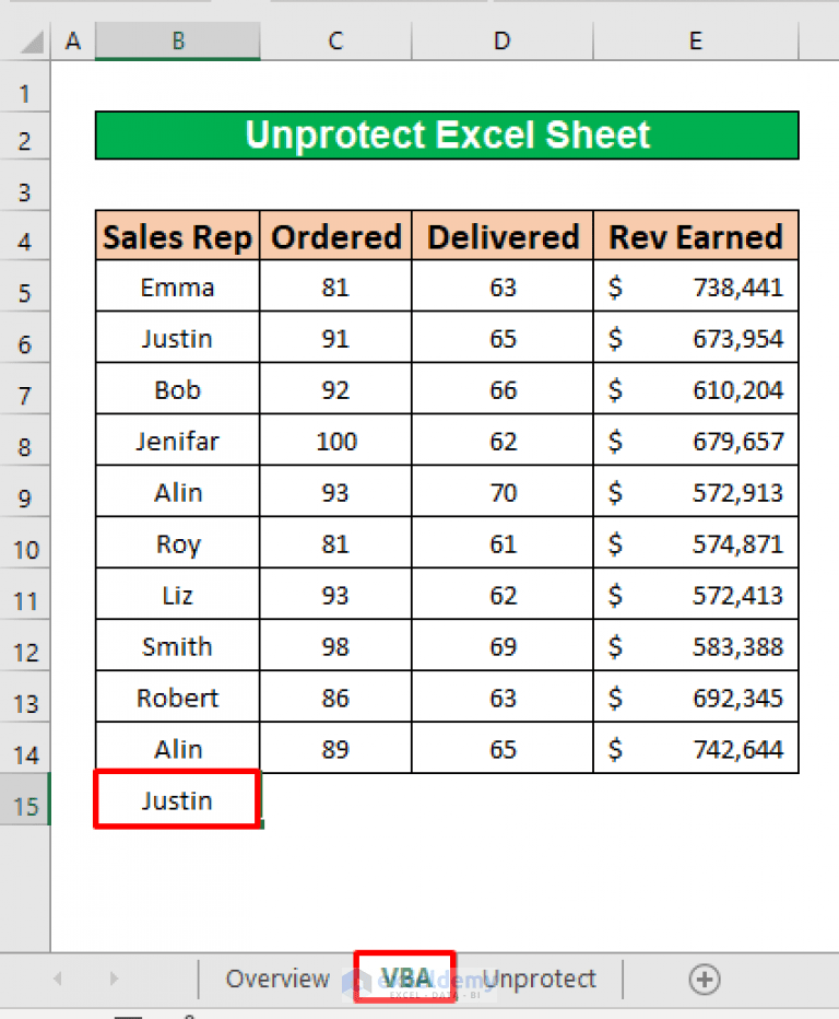 How to Unprotect Excel Sheet with Password Using VBA (3 Quick Tricks)