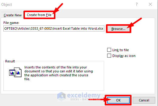 How to Insert Excel Table into Word: 8 Easy Ways - ExcelDemy