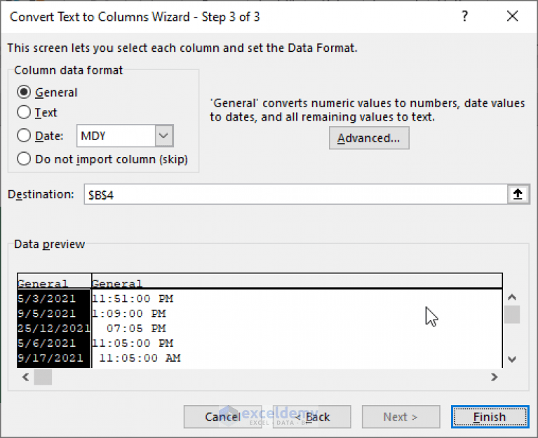 How to Separate Date and Time in Excel without Formula (3 Methods)