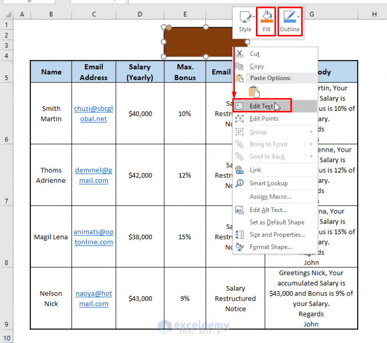 How to Send Automatic Email from Excel to Outlook (4 Methods)