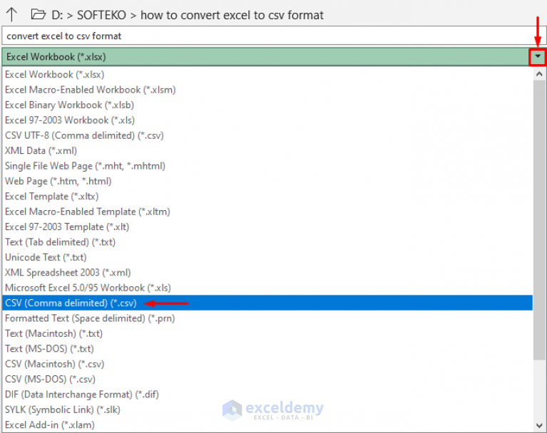 How to Convert Excel File to CSV Format (5 Easy Ways) ExcelDemy