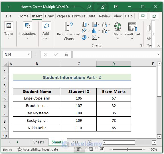 How to Create Multiple Word Documents from Excel (3 Easy Methods)