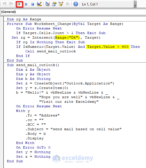 Excel Macro to Send Email Automatically (3 Suitable Examples)