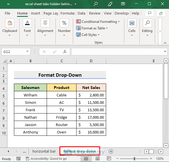 [Fixed!] Excel Sheet Tabs Hidden behind Taskbar 6 Solutions