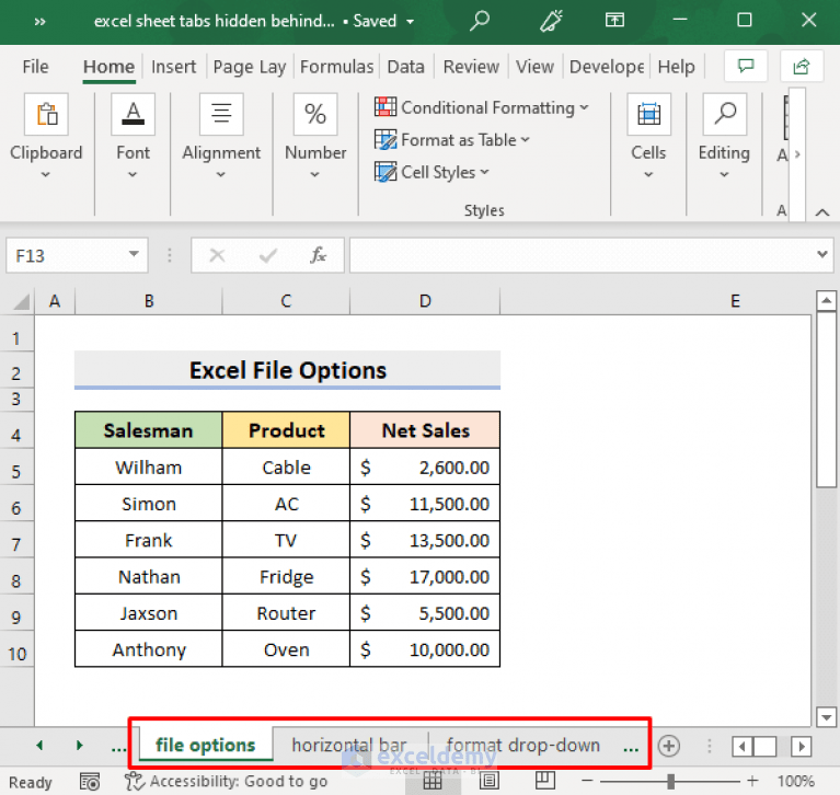 [Fixed!] Excel Sheet Tabs Hidden behind Taskbar (4 Suitable Solutions)