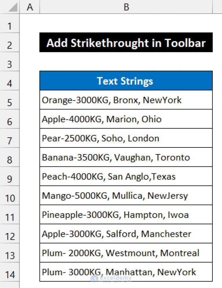 How to Add Strikethrough in Excel Toolbar (3 Easy Ways)