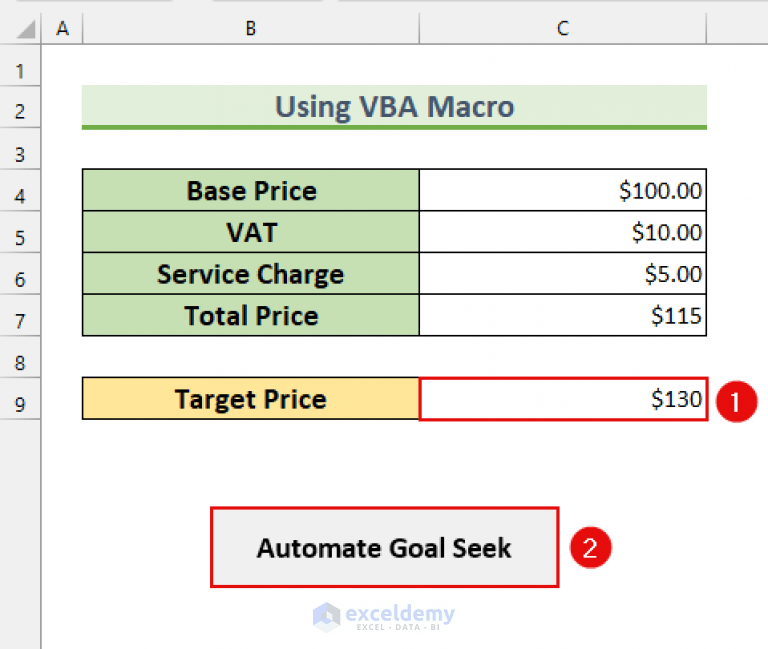 How to Automate Goal Seek in Excel (2 Easy Methods) ExcelDemy