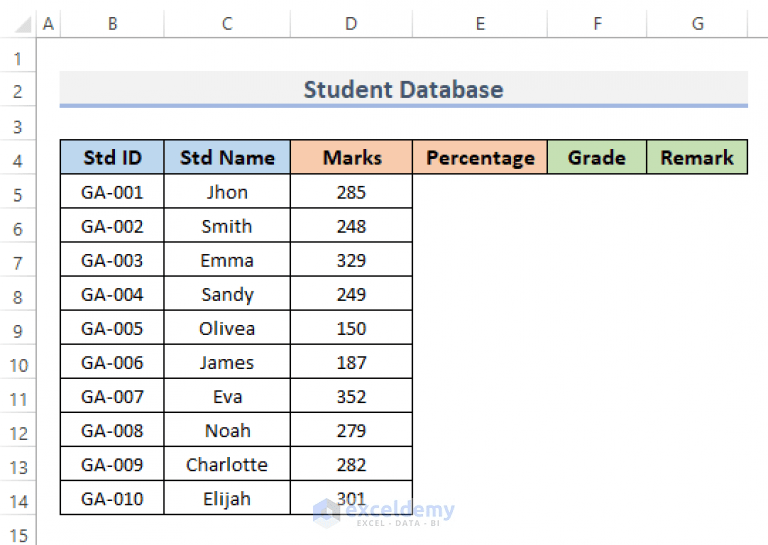 How to Create Student Database in Excel (With Easy Steps) ExcelDemy