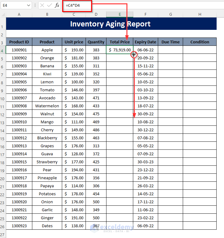 How to Make Inventory Aging Report in Excel (Step by Step Guidelines)