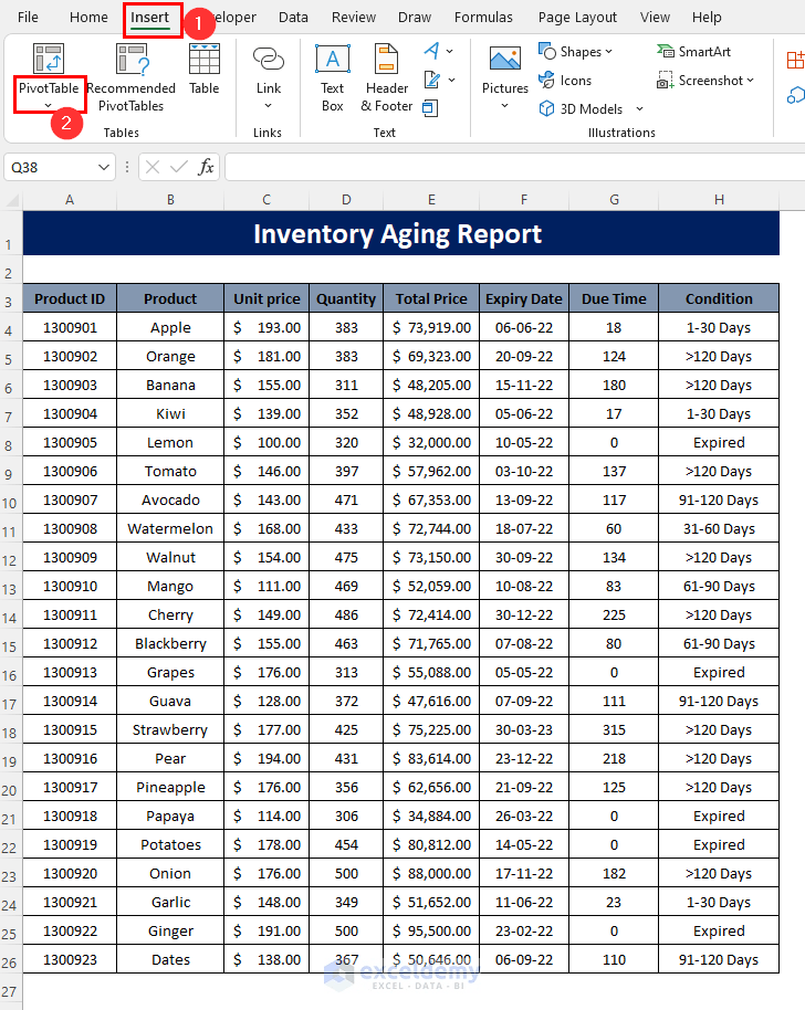 How to Make Inventory Aging Report in Excel (Step by Step Guidelines)