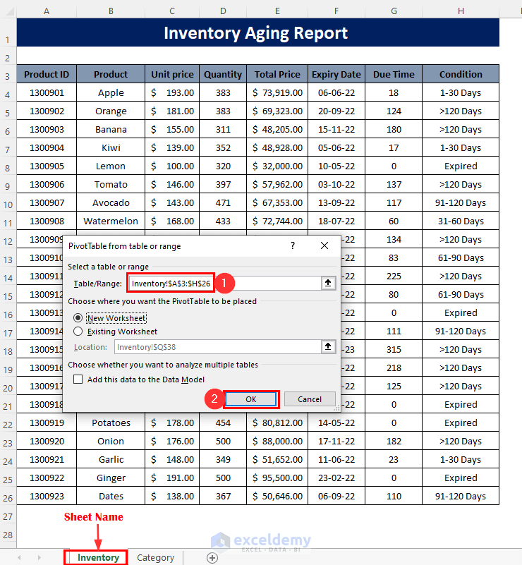 How to Make Inventory Aging Report in Excel (Step by Step Guidelines)