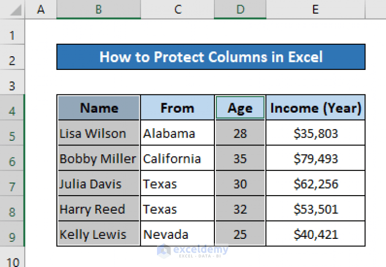 How to Protect Columns in Excel (6 Easy Methods) ExcelDemy