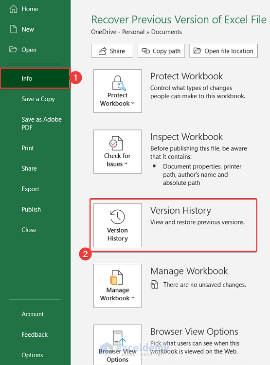 How to Recover Previous Version of Excel File (4 Easy Ways) ExcelDemy