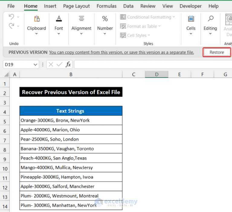 How to Recover Previous Version of Excel File (4 Easy Ways) ExcelDemy