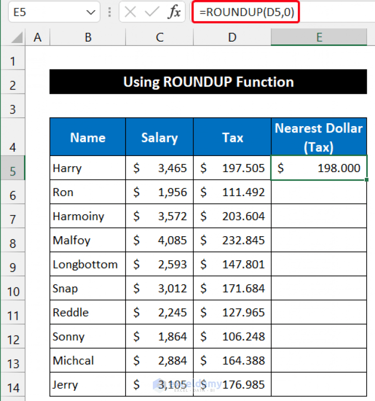Rounding to Nearest Dollar in Excel (6 Easy Ways) ExcelDemy