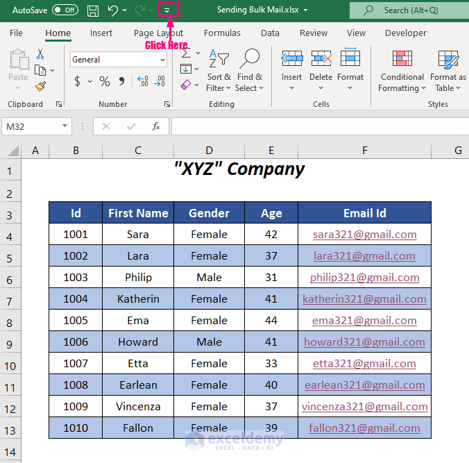 How to Send Bulk Email from Outlook Using Excel (3 Ways) ExcelDemy