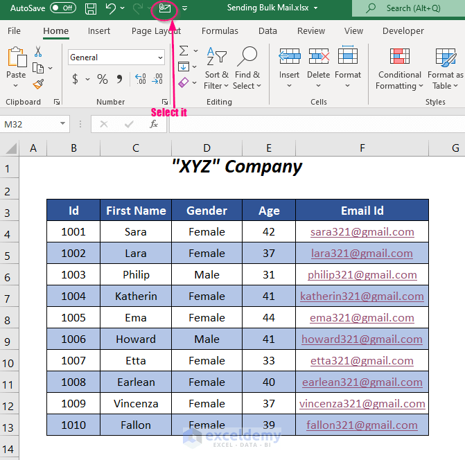 How to Send Bulk Email from Outlook Using Excel (3 Ways) ExcelDemy