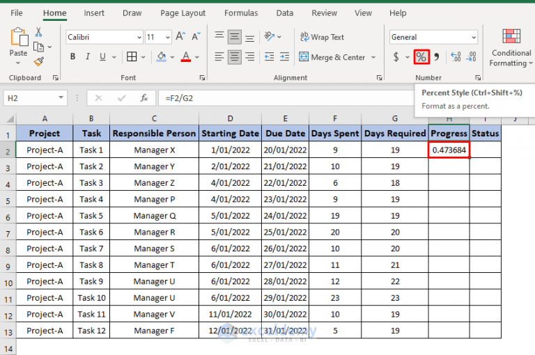 How to Track Project Progress in Excel (Download Free Template)