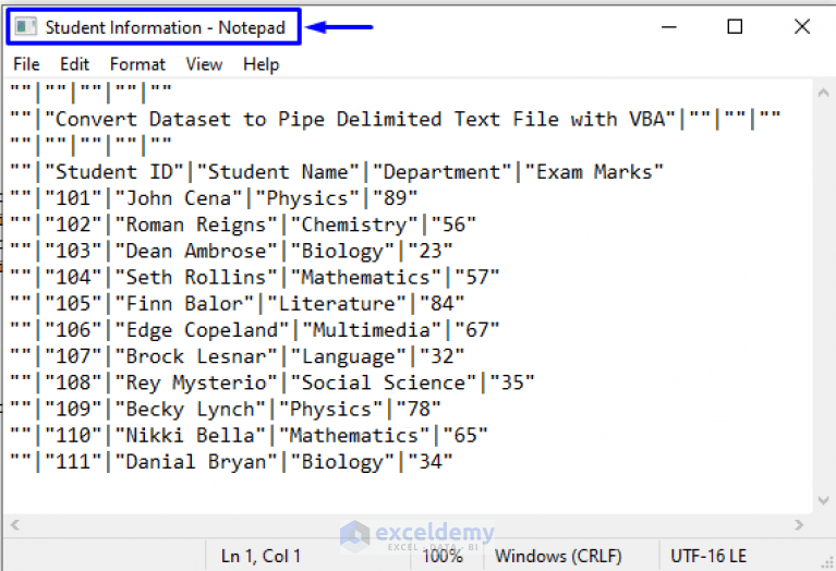Macro to Convert Excel to Pipe Delimited Text File (3 Methods)