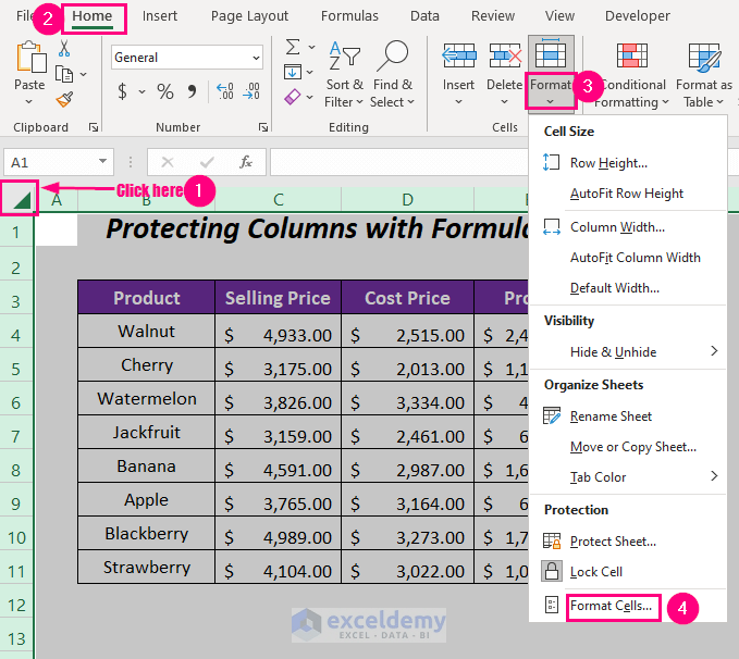 How to Protect Columns with Password in Excel 4 Methods ExcelDemy