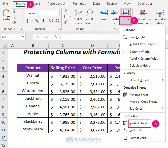 How to Protect Columns with Password in Excel 4 Methods ExcelDemy