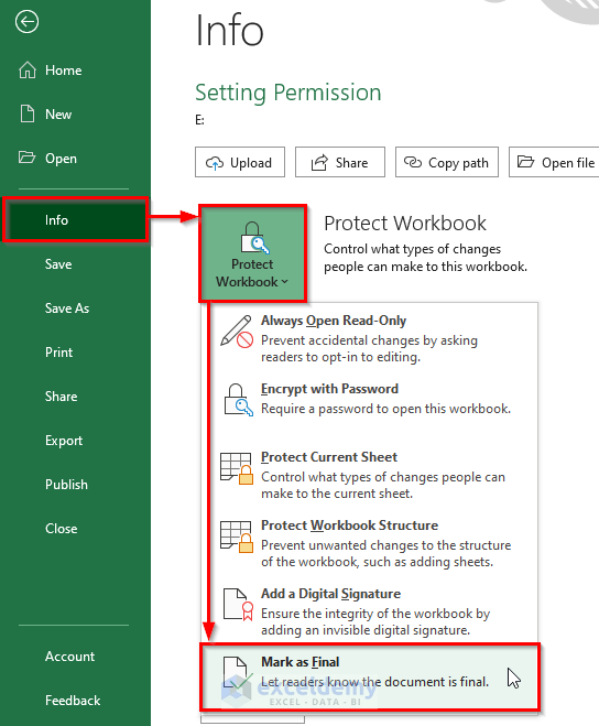 Setting Permissions for a Shared File in Excel (3 Handy Approaches)