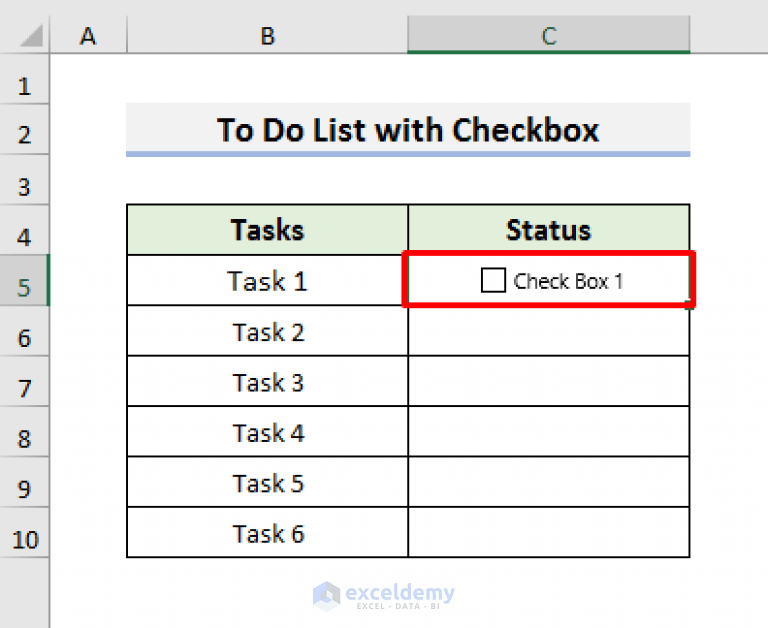 How to Make To Do List in Excel with Checkbox (With Quick Steps)