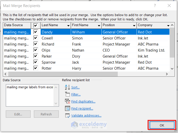 How to Mail Merge Labels from Excel to Word (With Easy Steps)