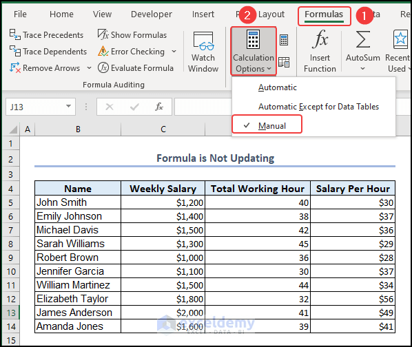 The Formula is Not Working in Excel and Showing as Text 6 Problems