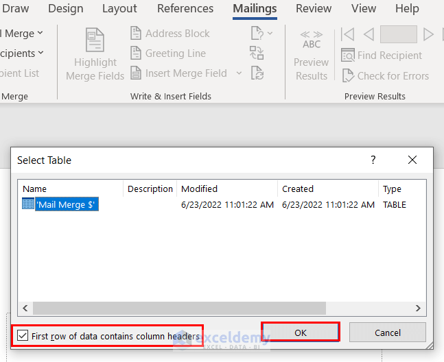 How to Mail Merge from Excel to Word Envelopes (2 Methods)