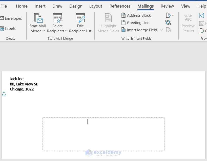 How to Mail Merge from Excel to Word Envelopes (2 Methods)