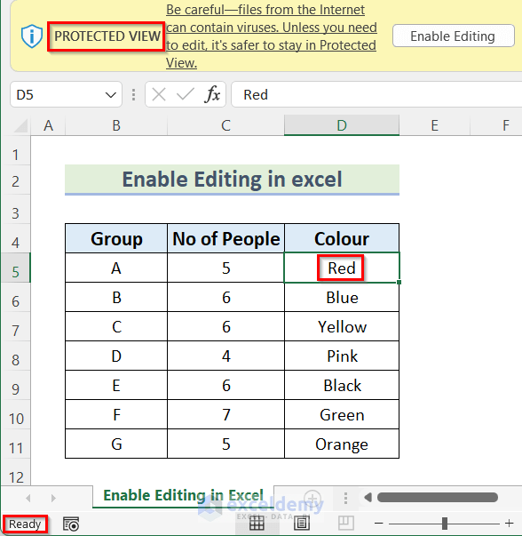 How to Enable Editing in Excel (5 Scenarios) ExcelDemy