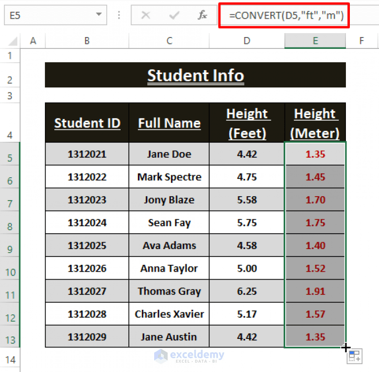 How to Convert Feet to Meters in Excel (4 Simple Methods) ExcelDemy
