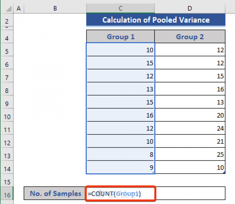 How to Calculate Pooled Variance in Excel (with Easy Steps) ExcelDemy