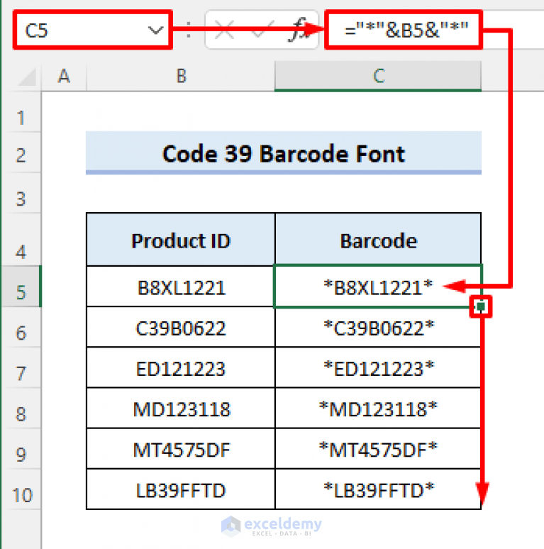 How to Use Code 39 Barcode Font for Excel (with Easy Steps)