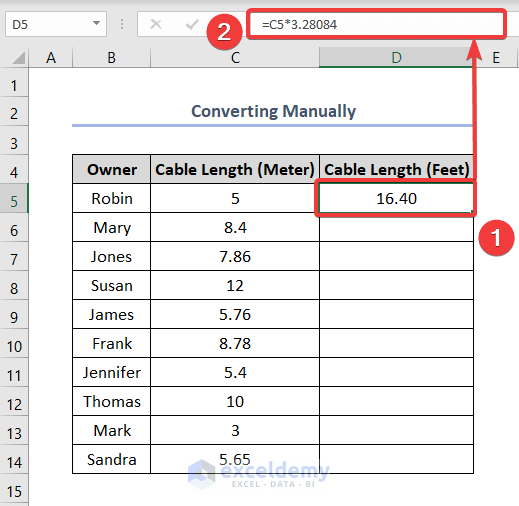 How to Convert Meters to Feet in Excel 4 Methods ExcelDemy